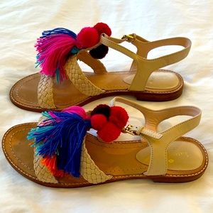 Kate Spade Pom Pom Tassel sandals size 8.5